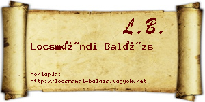Locsmándi Balázs névjegykártya