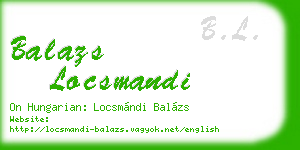 balazs locsmandi business card