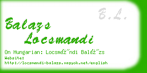 balazs locsmandi business card